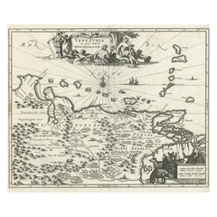 Antique Map of Venezuela by Montanus, 1671