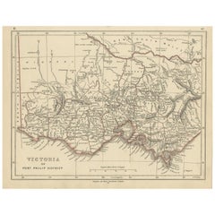 Antique Map of Victoria by Lowry, 1852