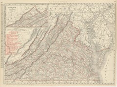 Antique Map of Virginia, The Old Dominion, Rand McNally, 1899