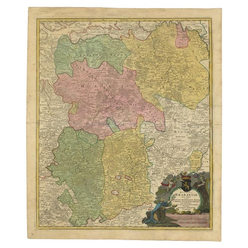 Carte ancienne de Vlaams-Brabant par Homann Heirs, vers 1720 en vente
