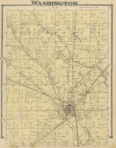 Antique Map of Washington County 'Ohio' by Titus, 1871