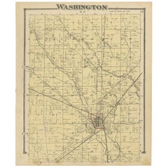 Carte ancienne du comté de Washington "Ohio" par Titus, 1871