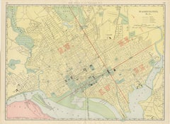 Antique Map of Washington, D.C., The Nation's Capital, Rand McNally, 1899