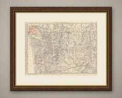 Antique Map of Washington State, The Evergreen State, Rand McNally, 1899