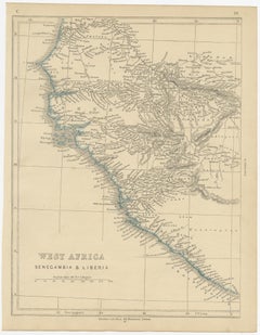 Antique Map of West Africa by Lowry, 1852