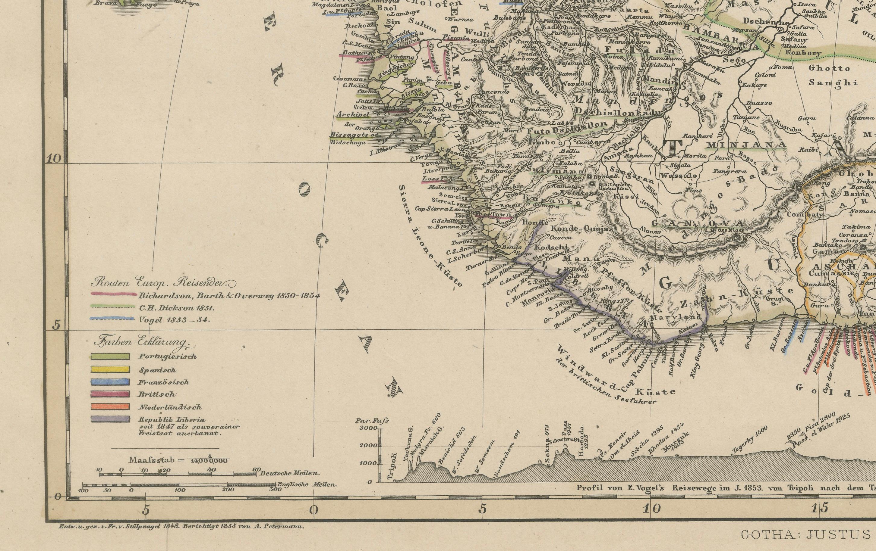 Mapa antiguo de África Occidental y Central - Atlas Stieler, Justus Perthes 1857

Este mapa finamente grabado titulado 