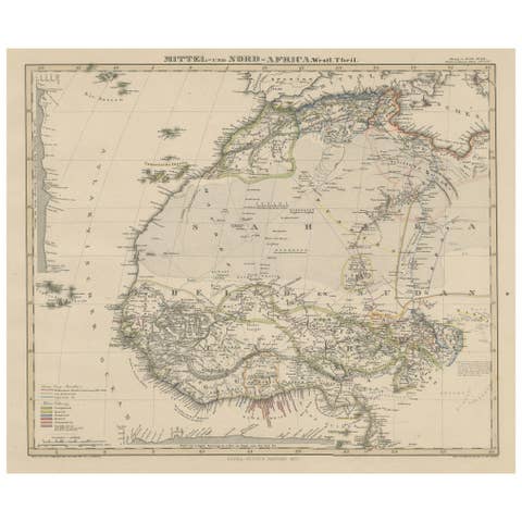 Antique Map of West and Central Africa – Stieler Atlas, Justus Perthes 1857