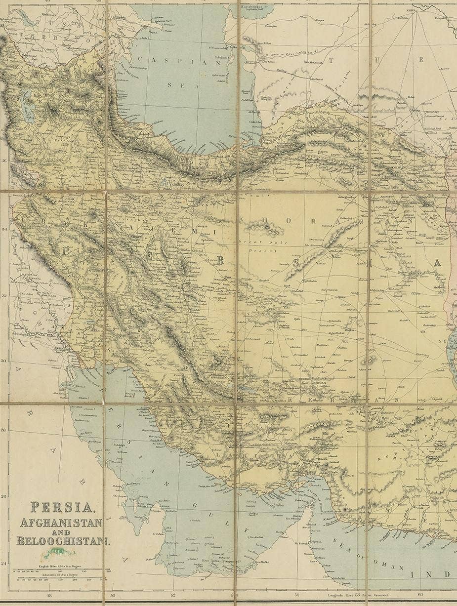 Antique Map of West Asia, circa 1900