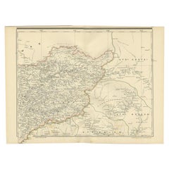 Antike Karte von West Kalimantan (Schwaner-Gebirge), Borneo, Indonesien, 1900