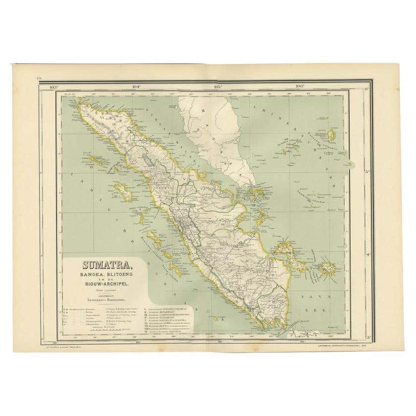 Antique Map of West Sumatra, Indonesia, 1900 For Sale at 1stDibs ...