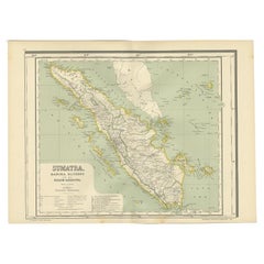 Antique Map of West Sumatra, Indonesia, 1900