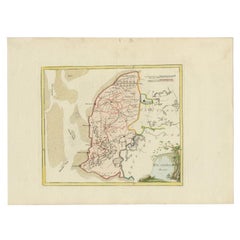 Carte ancienne de Westergo dans le Friesland, 1791