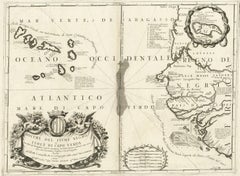 Carte ancienne de l'Afrique de l'Ouest et des îles du Cap Verde par Coronelli, 1691