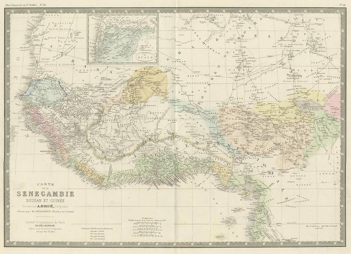 Antique Map of Western Africa by Levasseur '1875'