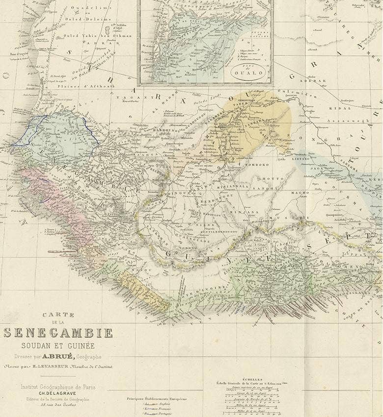 Antique Map of Western Africa by Levasseur '1875'