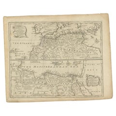 Antique Map of Western and Eastern Barbary in Africa, c.1744