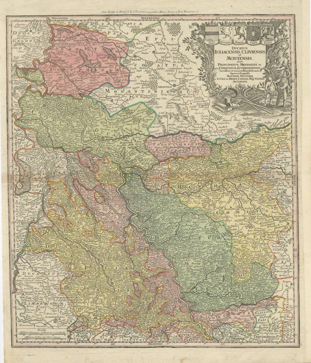 Antique Map of Western Germany with part of the Netherlands