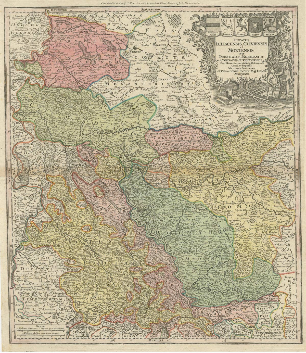 Antique Map of Western Germany with part of the Netherlands