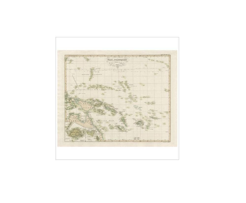 Antique Map of Western Polynesia, 1849