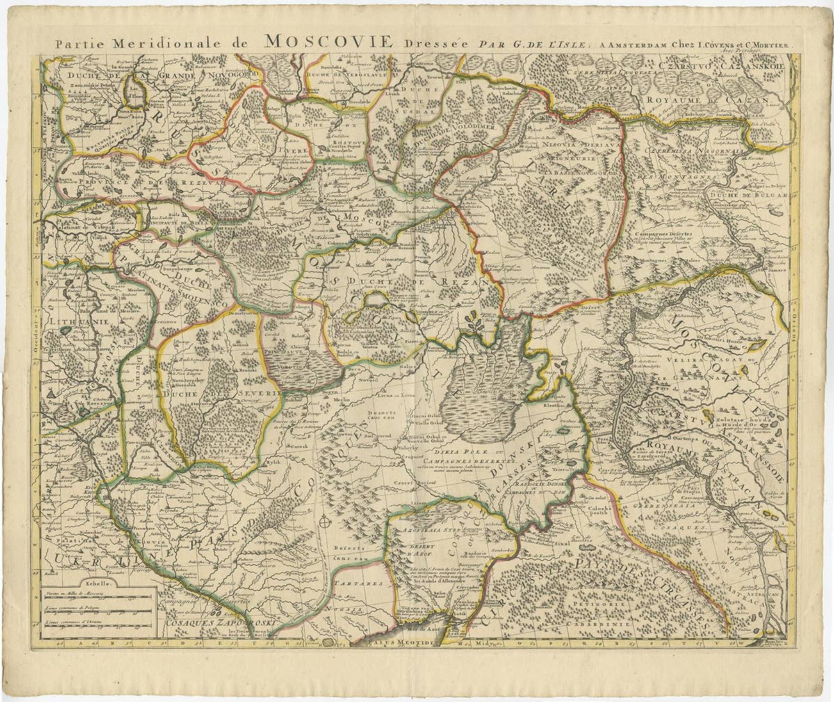 Antique Map of Western Russia by Covens & Mortier, 1740