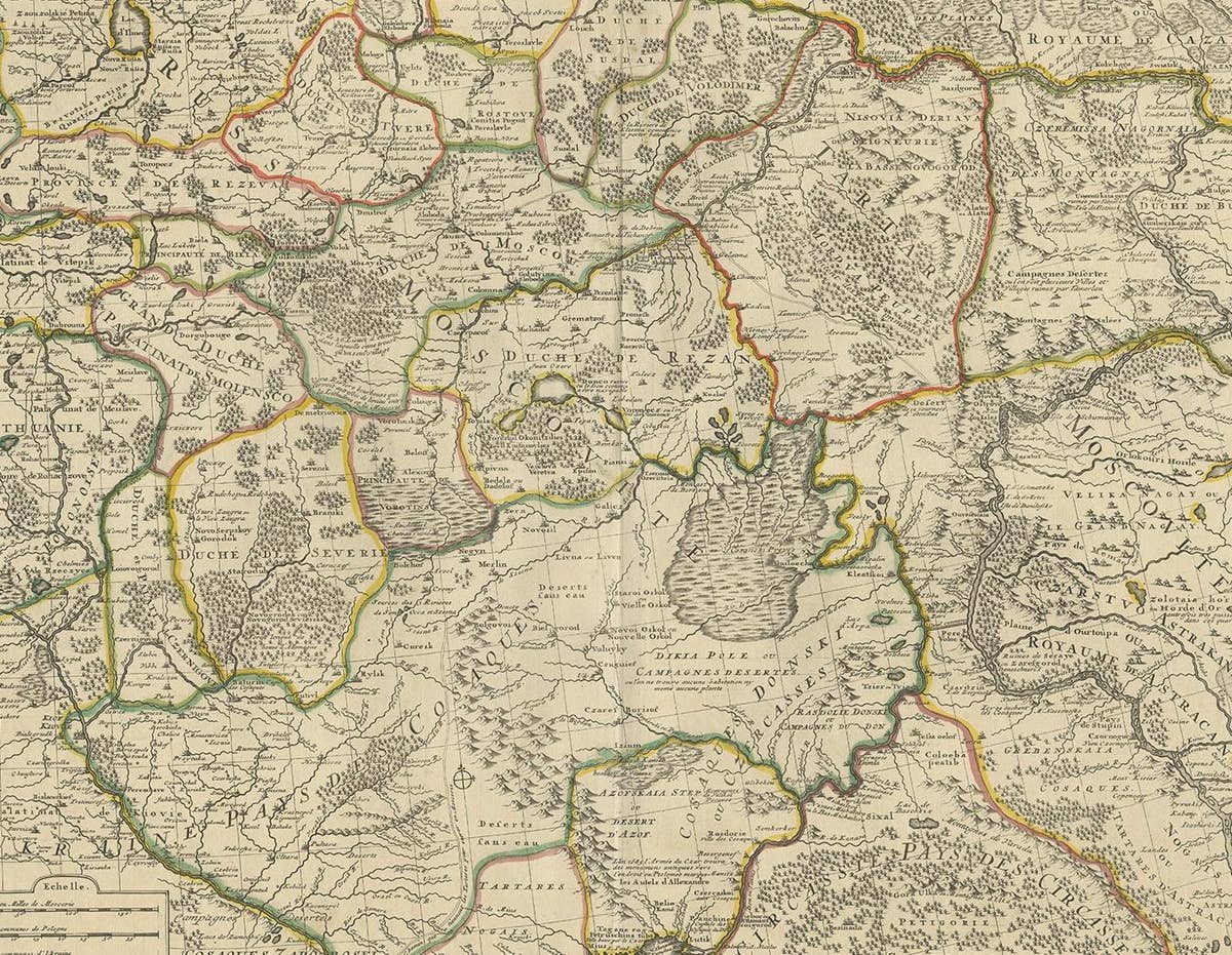 Antique Map of Western Russia by Covens & Mortier, 1740