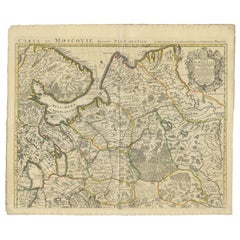 Carta geografica antica della Russia occidentale di Covens & Mortier, 1740