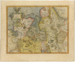 Carte ancienne de Westfalia, Allemagne par Mercator/Hondius, vers 1620