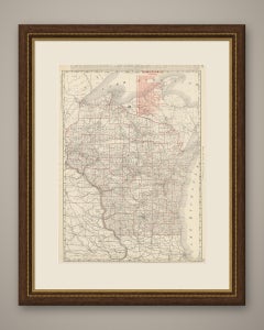 Antique Map of Wisconsin, The Badger State, Rand McNally, 1899