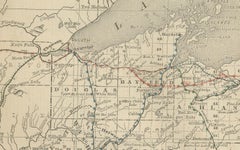 Antique Map of Wisconsin – The Badger State with Railroads & Counties, 1888