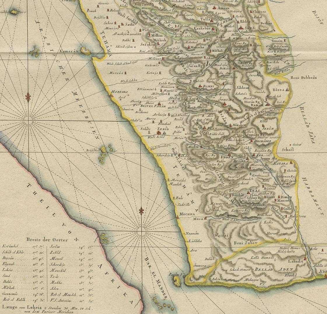 Antique Map of Yemen by Schraembl, 1789