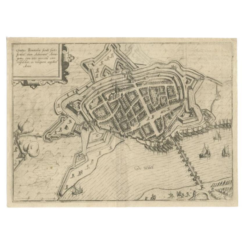 Antique Map of Zaltbommel in the Netherlands, by Guicciardini, 1613 For Sale