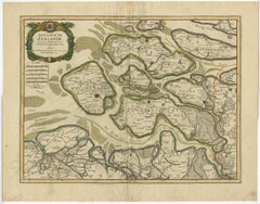 Antique Map of Zeeland, The Netherlands, by Jaillot, 1693