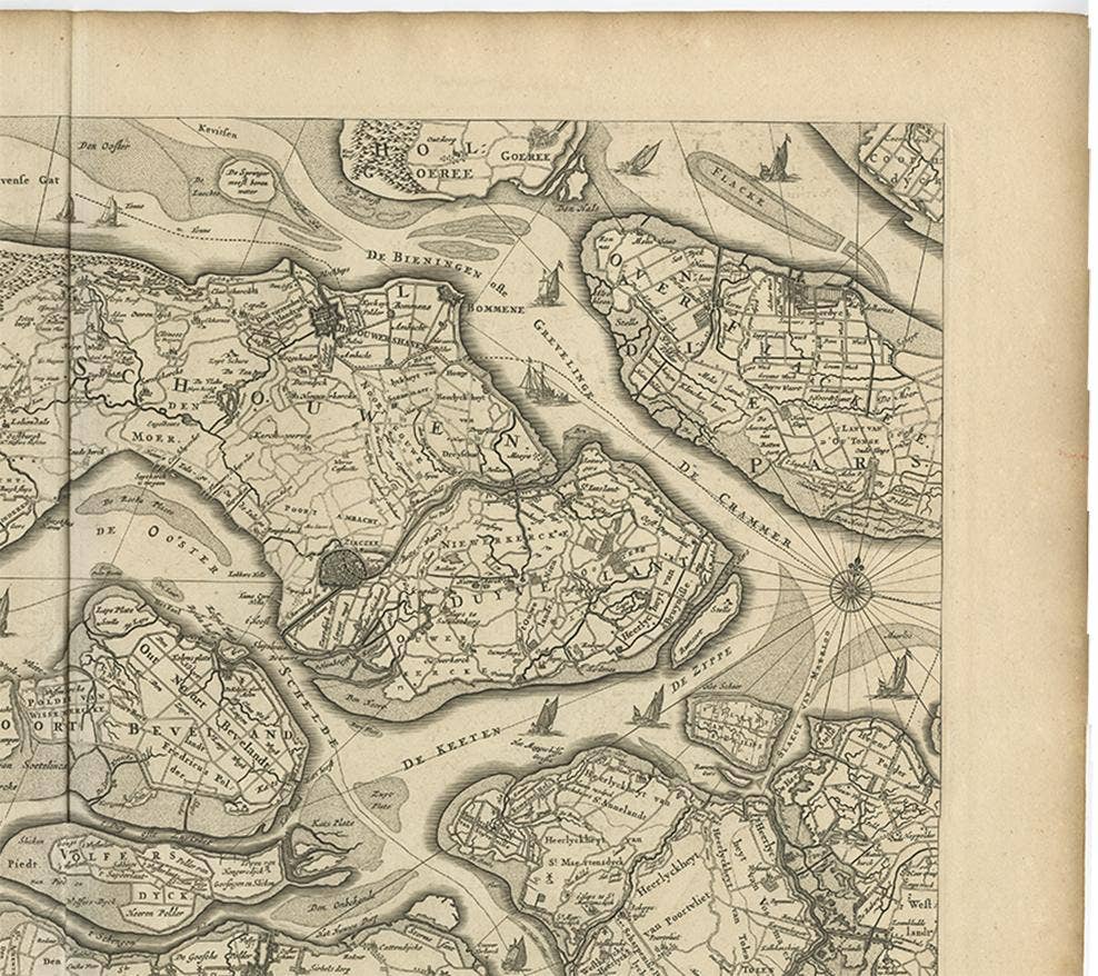 Antique Map of Zeeland 'The Netherlands' by N. Visscher, circa 1690