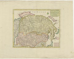 Antique Map op Siberia and Chinese Tartary with original hand coloring, 1732