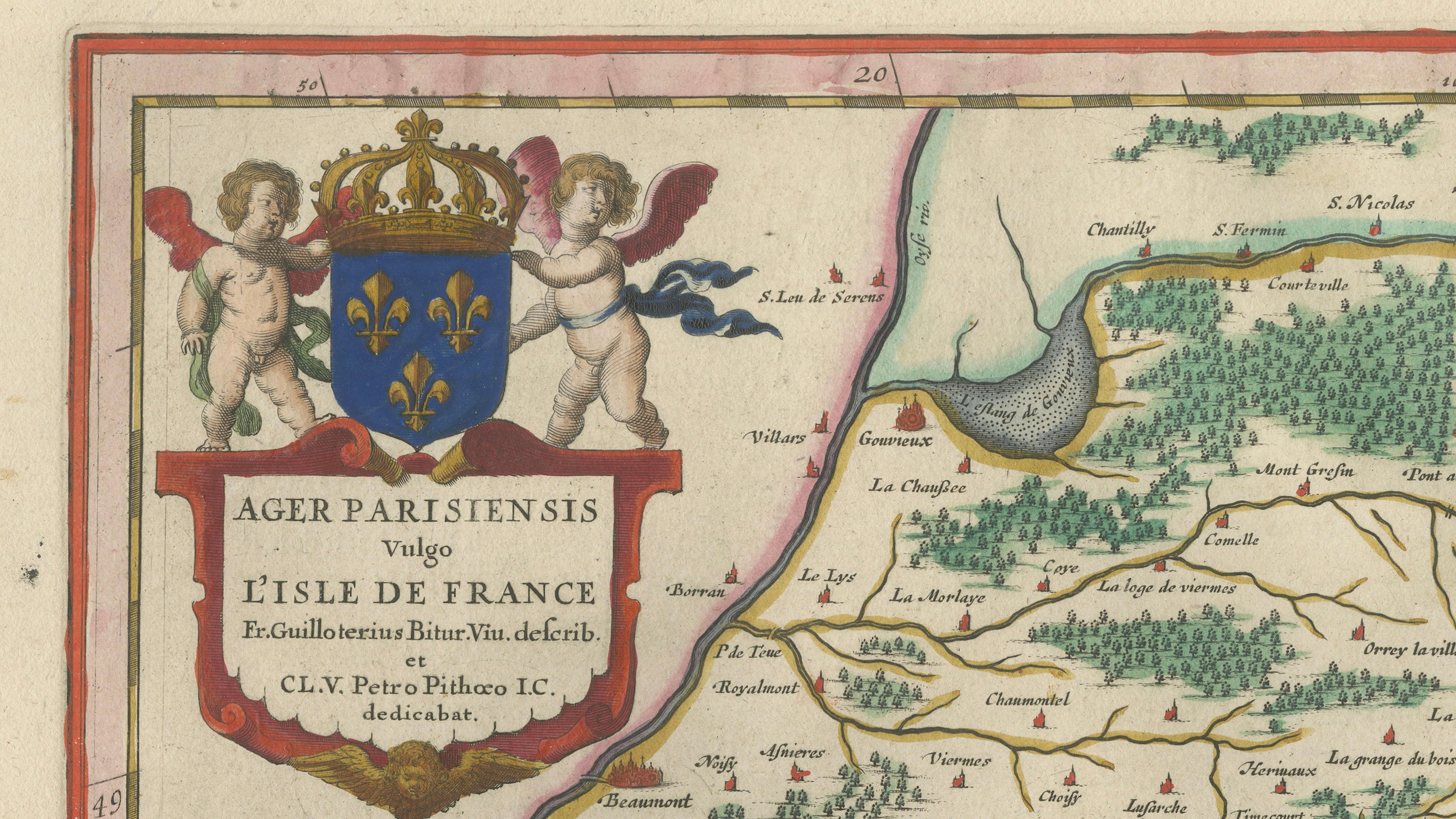 Antique Map Paris & Île-de-France – Blaeu Hand Colored c.1642