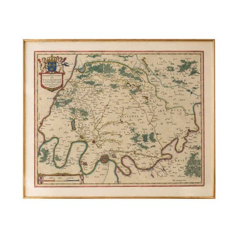 Antique Map Paris & Île-de-France – Blaeu Hand Colored c.1642