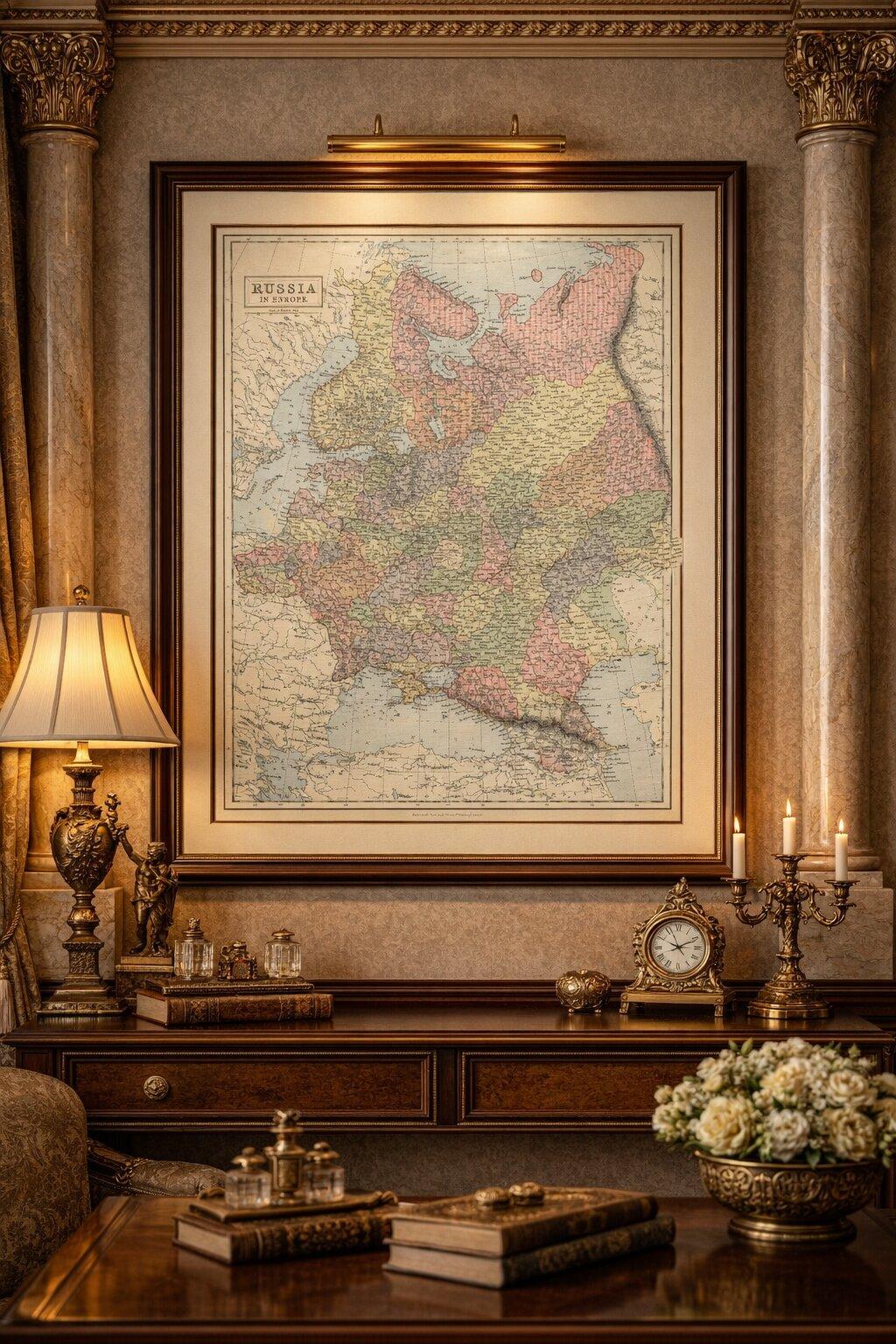 Antique Map Russia in Europe, Bartholomew for Black’s General Atlas - 1884
