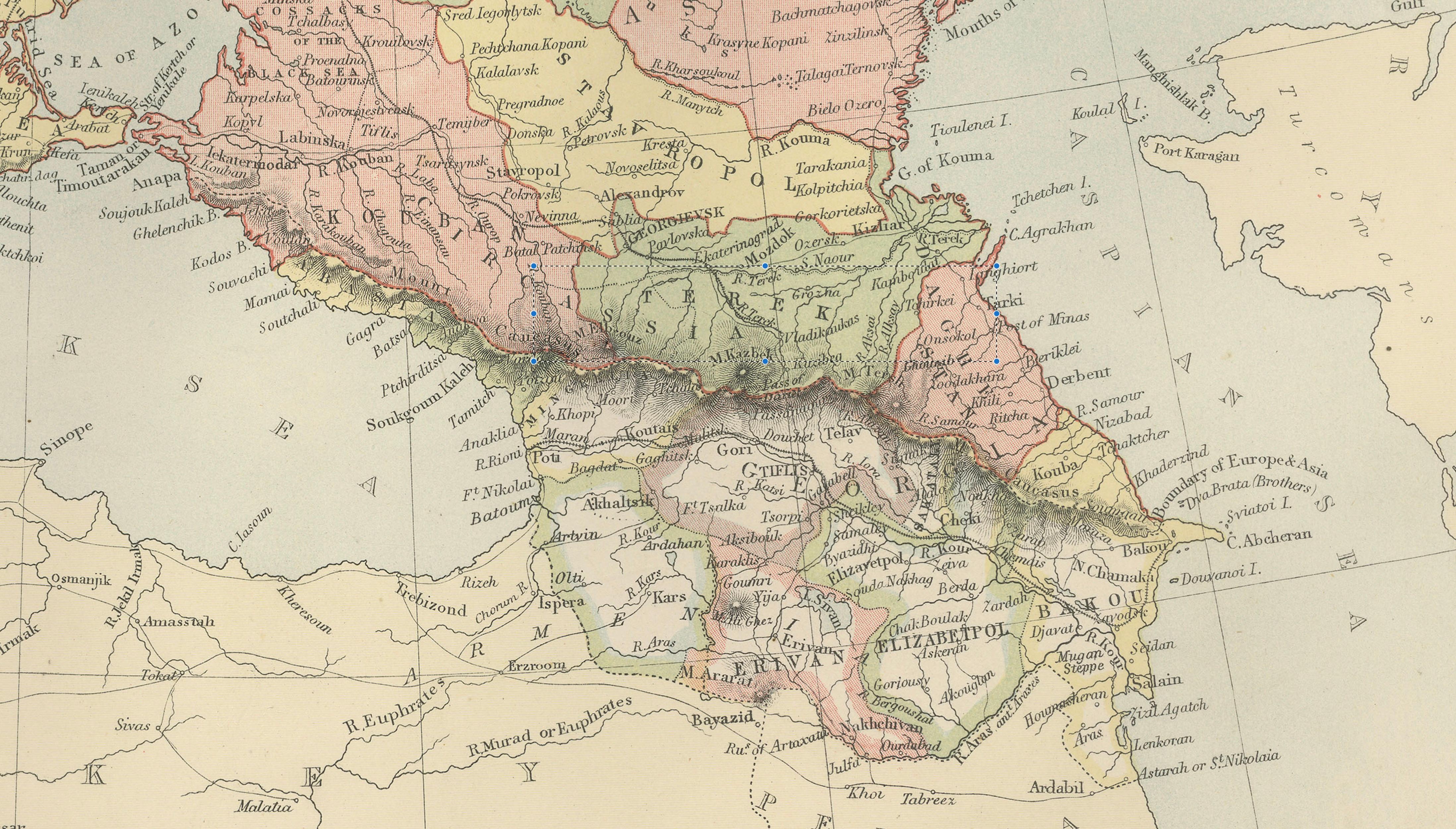 Antique Map Russia in Europe, Bartholomew for Black’s General Atlas - 1884