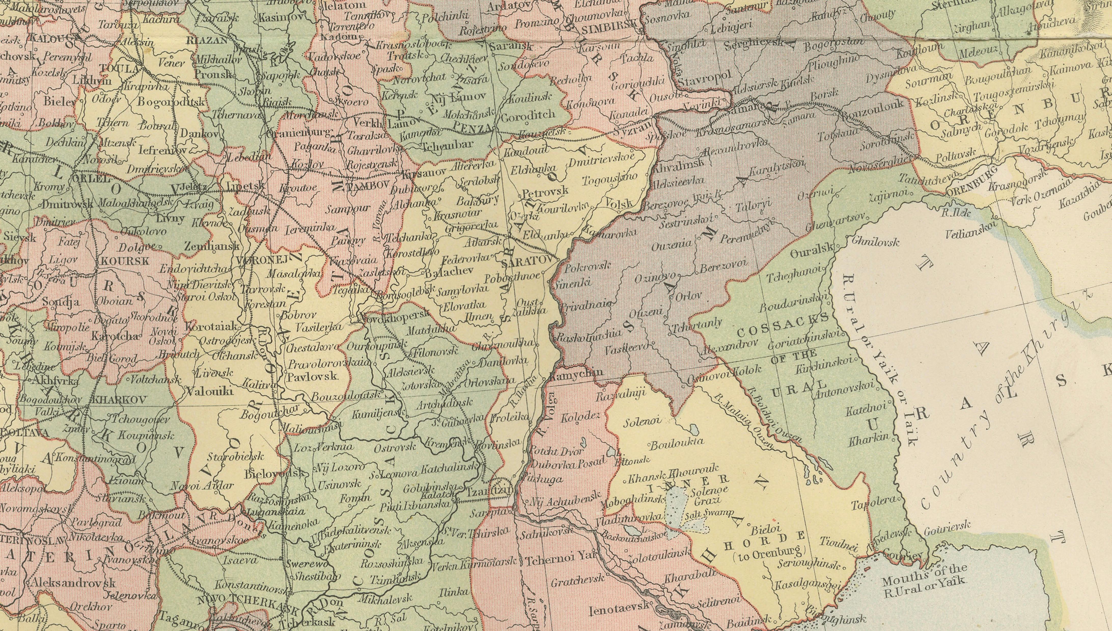 Antique Map Russia in Europe, Bartholomew for Black’s General Atlas - 1884