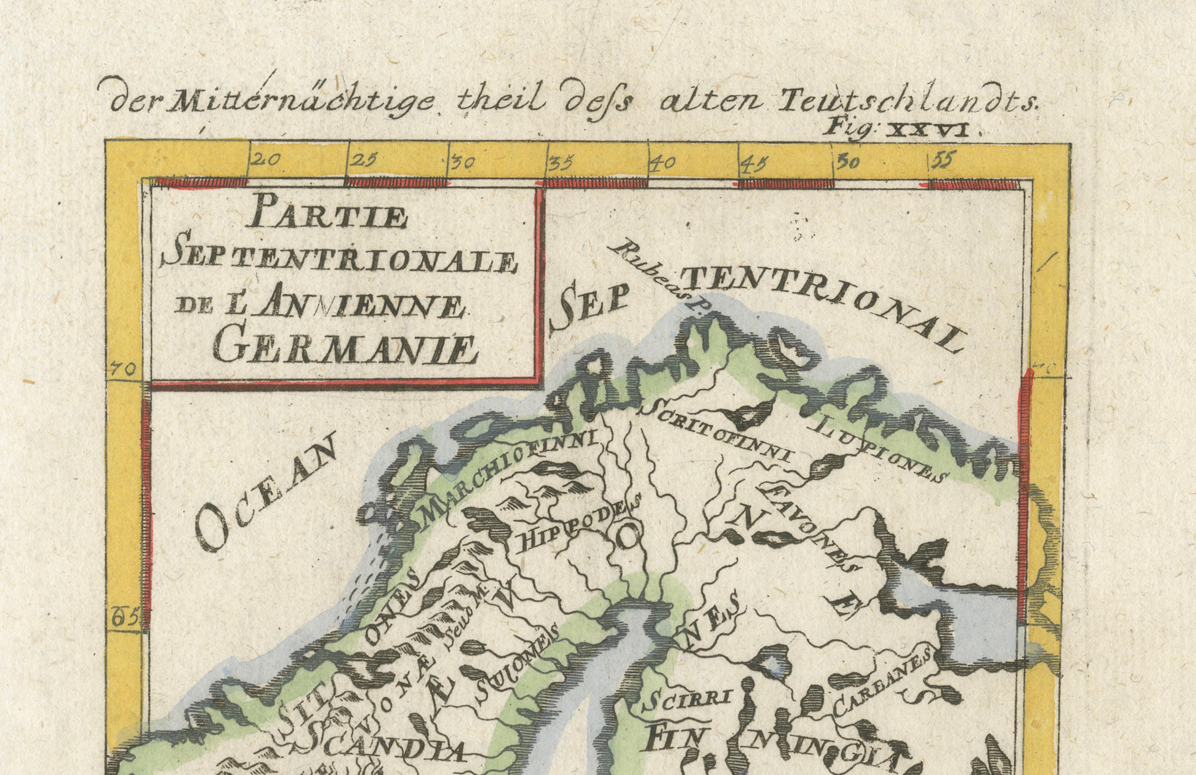 Antique Map Scandinavia, Ancient Germania, Mallet Description de l’Univers, 1683