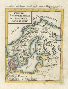 Antique Map Scandinavia, Ancient Germania, Mallet Description de l’Univers, 1683