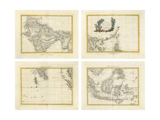 Antique Map Set East Indies – India, Indochina, Indonesia, Zatta 1784