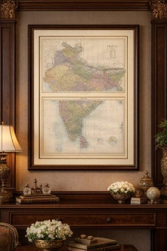 Antique Map Set of India, Two Sheets of Black’s General Atlas, Bartholomew 1884