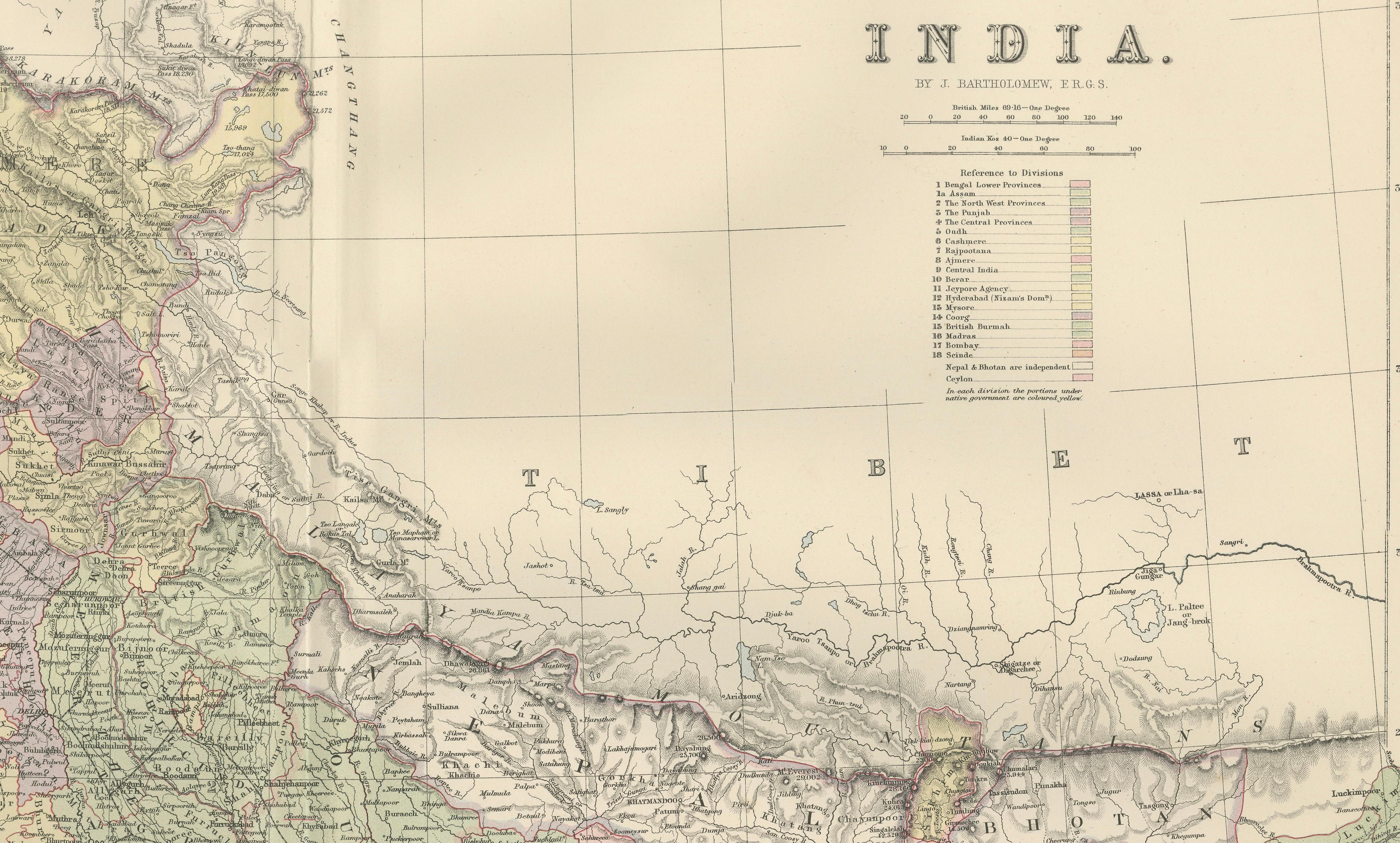 Antique Map Set of India, Two Sheets of Black’s General Atlas, Bartholomew 1884