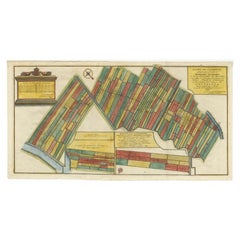 Antique Map Showing Estates of 1669 in Amsterdam, Published in c.1767