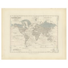 Antique Map showing Isotherm Lines throughout the World by Johnston '1850'