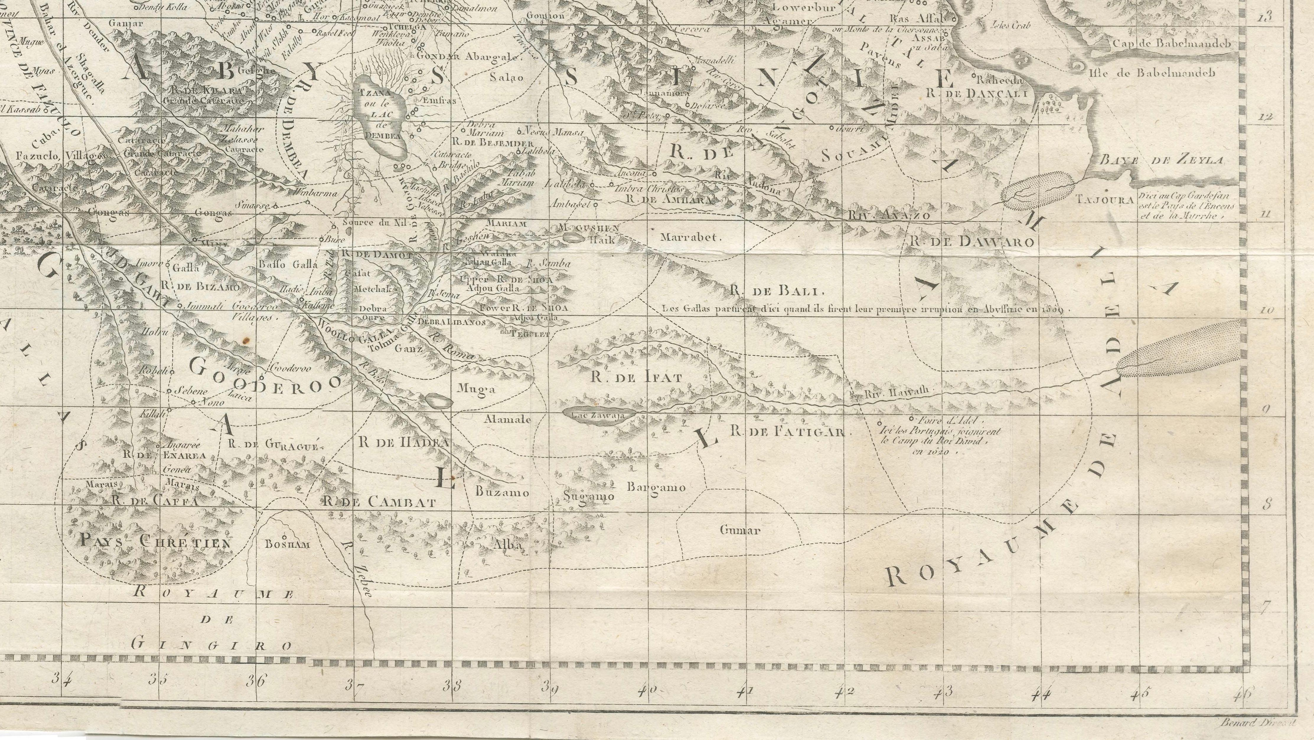 Antique Map of the Red Sea, Gulf of Arabia and Nile Sources, c.1750