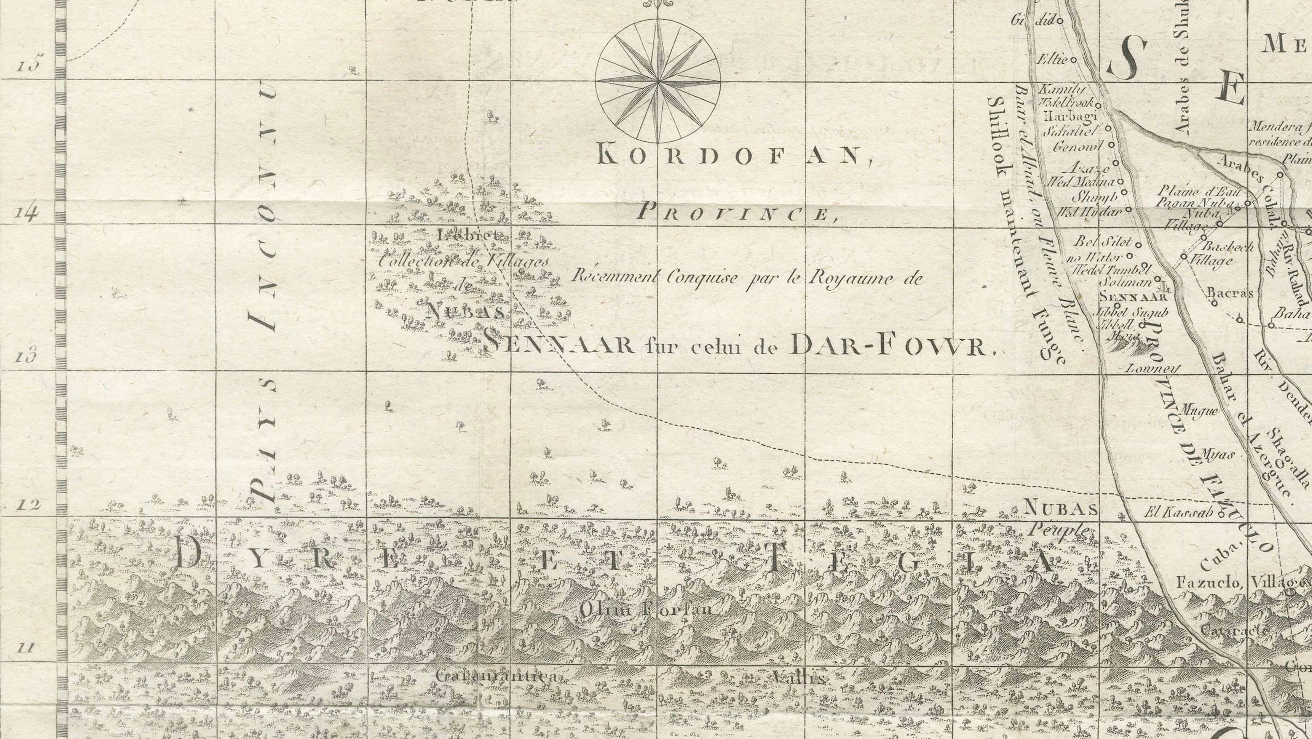 Antique Map of the Red Sea, Gulf of Arabia and Nile Sources, c.1750