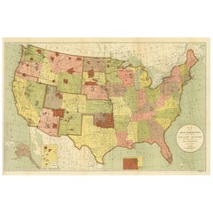 Antike Karte mit den Standorten der amerikanischen Ureinwohnerstämme im Jahr 1899