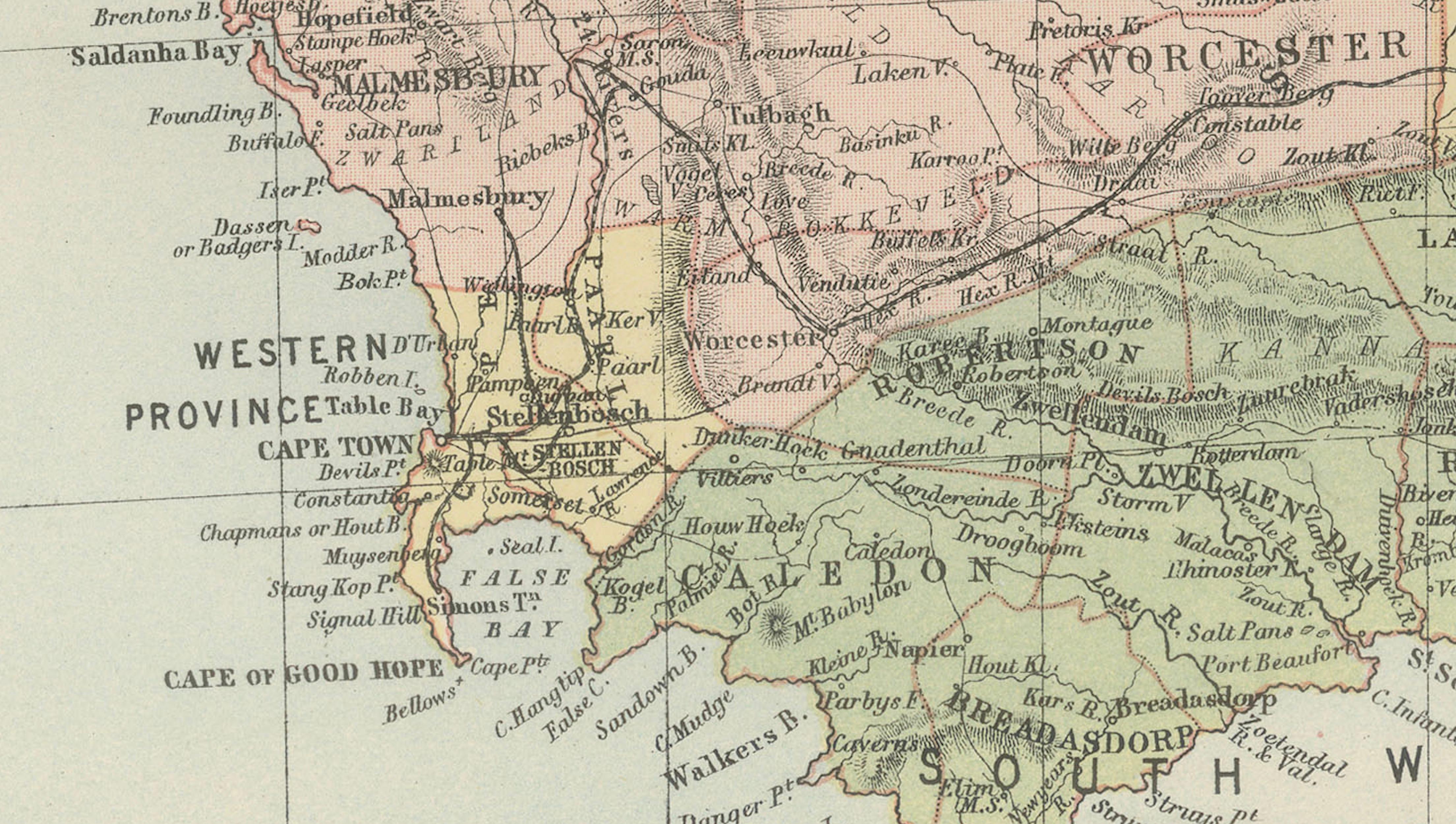 Antique Map South Africa, Bartholomew for Black’s General Atlas - 1884